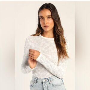 Free People Aura Layering Top Small White Cream